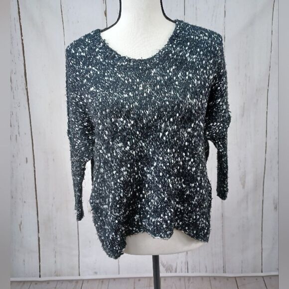 ‼️final must bundle‼️ Jennifer Lopez Grunge Knit Sweater Black Metallic - Picture 4 of 11